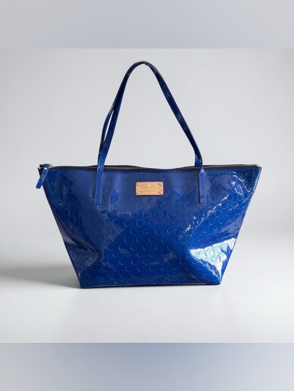 Kate Spade Designer Yaletown Sophie Cobalt Blue Tote Handbag Large Purse